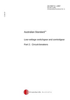 AS 3947.2: 01/01/1997 Low-voltage switchgear and controlgear – Circuit-breakers