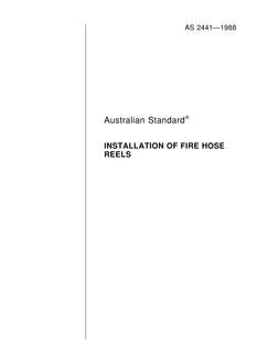 AS 2441: 12/31/1987 Installation of fire hose reels