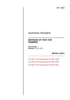 AS 1683.1: 11/01/1974 Methods of test for rubber, Method 1: Sampling of latex