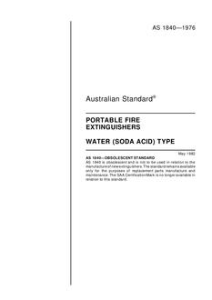 AS 1840: 12/31/1975 Water type portable fire extinguishers – Water (soda acid) type