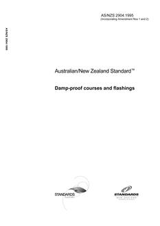 AS/NZS 2904: 11/05/1995 Damp-proof courses and flashings AS/NZS 2904: 11/05/1995 Damp-proof courses and flashings
