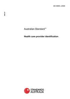 AS 4846: 03/19/2004 Health care provider identification