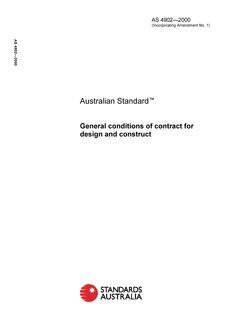 AS 4902: 12/26/2000 General conditions of contract for design and construct