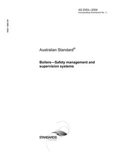 AS 2593: 06/28/2004 Boilers – Safety management and supervision systems
