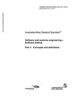 AS/NZS ISO/IEC/IEEE 29119.1: 06/30/2015 Software and systems engineering – Software testing, Part 1: Concepts and definitions