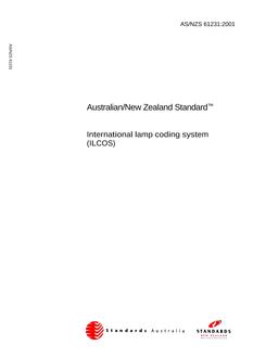 AS/NZS 61231: 11/29/2001 International lamp coding system (ILCOS)