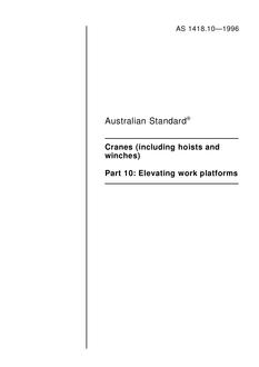 AS 1418.10: 01/01/1996 Cranes (including hoists and winches) – Elevating work platforms