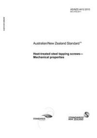 AS/NZS 4412: 08/26/2015 Heat-treated steel tapping screws – Mechanical properties