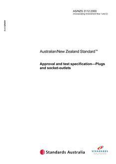 AS/NZS 3112: 04/03/2000 Approval and test specification – Plugs and socket-outlets