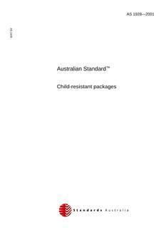 AS 1928: 01/01/2001 Child-resistant packages