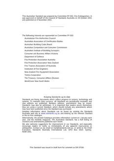 AS 2444: 11/09/2001 Portable fire extinguishers and fire blankets – Selection and location
