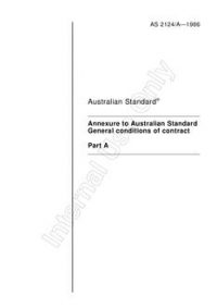 AS 2124 A: 01/01/1986 Annexure Part A