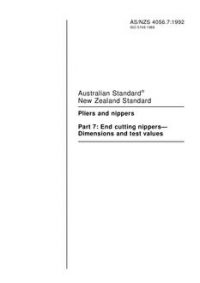 AS/NZS 4056.7: 09/14/1992 Pliers and nippers, Part 7: End cutting nippers – Dimensions and test values