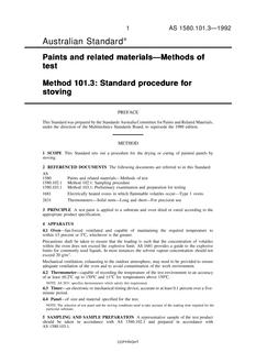 AS 1580.101.3: 01/01/1992 Paints and related materials – Methods of test – Standard procedure for stoving