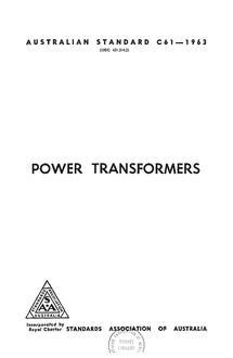 AS C61: 03/06/1963 Power transformers