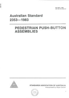 AS 2353: 06/03/1983 Pedestrian push-button assemblies