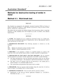 AS 2205.4.1: 01/01/1997 Methods for destructive testing of welds in metal – Nick-break test