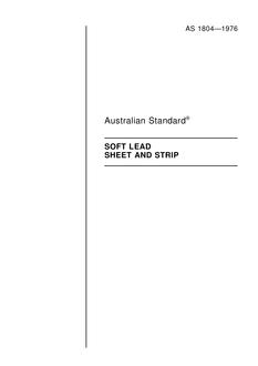 AS 1804: 01/01/1976 Soft lead sheet and strip AS 1804: 01/01/1976 Soft lead sheet and strip