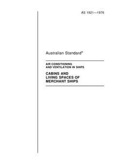 AS 1921: 12/31/1975 Airconditioning and ventilation in ships cabins and living spaces of merchant ships