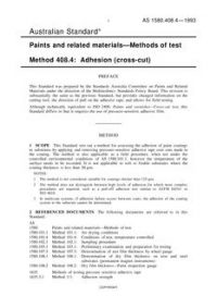 AS 1580.408.4: 07/12/1993 Paints and related materials – Methods of test, Method 408.4: Adhesion (cross-cut)