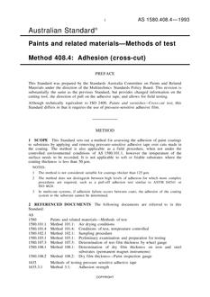 AS 1580.408.4: 07/12/1993 Paints and related materials – Methods of test, Method 408.4: Adhesion (cross-cut)