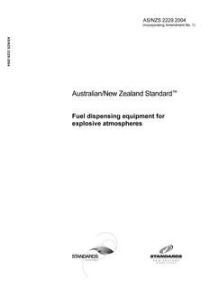 AS/NZS 2229: 04/16/2004 Fuel dispensing equipment for explosive atmospheres