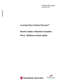 AS/NZS 5000.3: 02/03/2003 Electric cables – Polymeric insulated, Part 3: Multicore control cables