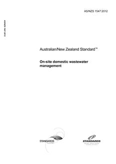 AS/NZS 1547: 02/27/2012 On-site domestic wastewater management