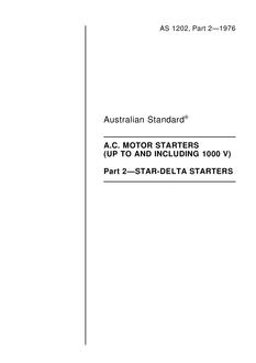 AS 1202.2: 01/01/1976 A.C. motor starters (up to and including 1000 V) – Star-delta starters
