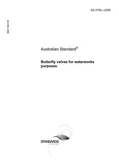 AS 4795: 01/01/2006 Butterfly valves for waterworks purposes
