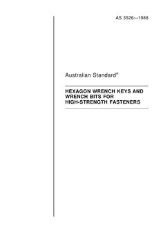AS 3526: 12/31/1987 Hexagon wrench keys and wrench bits for high-strength fasteners