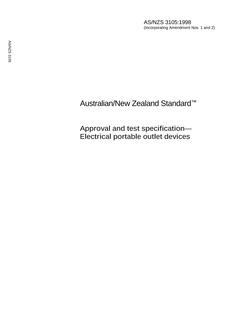 AS/NZS 3105: 11/05/1998 Approval and test specification – Electrical portable outlet devices