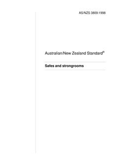 AS/NZS 3809: 03/05/1998 Safes and strongrooms