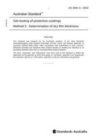 AS 3894.3: 06/07/2002 Site testing of protective coatings, Method 3: Determination of dry film thickness