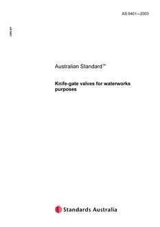 AS 6401: 03/03/2003 Knife-gate valves for waterworks purposes