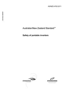 AS/NZS 4763: 04/29/2011 Safety of portable inverters