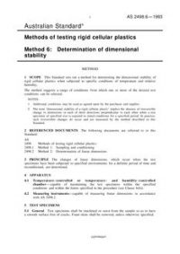 AS 2498.6: 07/12/1993 Methods of testing rigid cellular plastics, Method 6: Determination of dimensional stability
