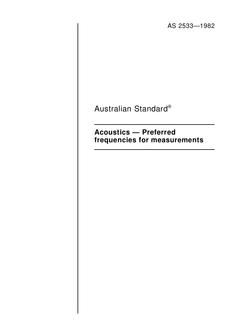 AS 2533: 01/01/1982 Acoustics – Preferred frequencies for measurements