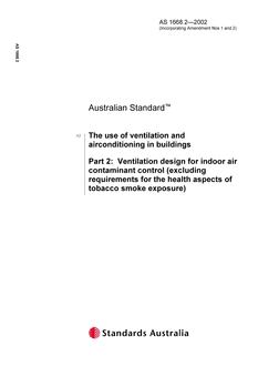 AS 1668.2: 01/01/2002 The use of ventilation and airconditioning in buildings – Ventilation design for indoor air contaminant control