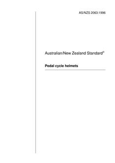 AS/NZS 2063: 01/01/1996 Pedal cycle helmets