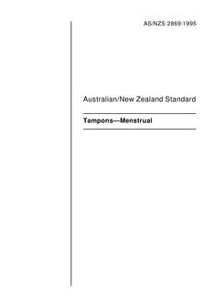 AS/NZS 2869: 03/05/1995 Tampons – Menstrual