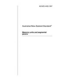 AS/NZS 4455: 03/05/1997 Masonry units and segmental pavers