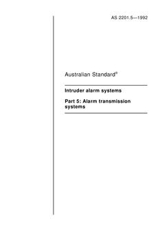 AS 2201.5: 01/01/1992 Intruder alarm systems – Alarm transmission systems
