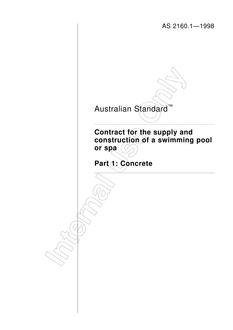 AS 2160.1: 01/01/1998 Contract for the supply and construction of a swimming pool or spa – Concrete swimming pool or spa (no carbon copy)