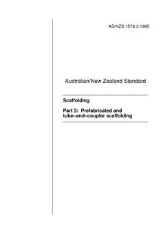 AS/NZS 1576.3: 01/05/1995 Scaffolding, Part 3: Prefabricated and tube-and-coupler scaffolding