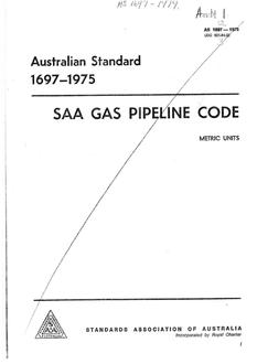AS 1697: 01/01/1975 SAA Gas Pipeline Code Metric Units