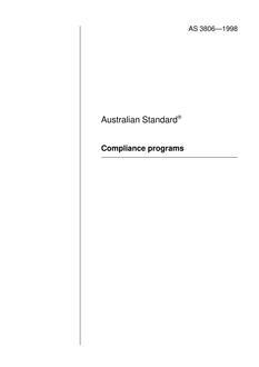 AS 3806: 01/01/1998 Compliance programs AS 3806: 01/01/1998 Compliance programs