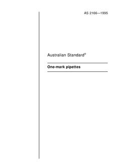 AS 2166: 04/05/1995 One-mark pipettes