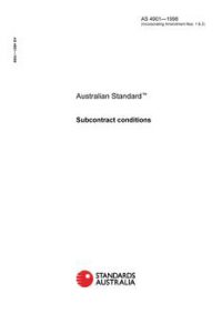 AS 4901: 09/05/1998 Subcontract conditions