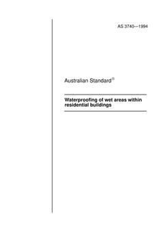 AS 3740: 01/01/1994 Waterproofing of wet areas within residential buildings